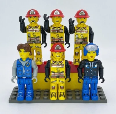 2001 LEGO 4 Juniors Minifigure LOT OF 6 JS002 Jack Stone Fireman Police MINT - Image 1 of 4