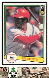 1982 Donruss #634 Ken Griffey - Cincinnati Reds - Picture 1 of 2
