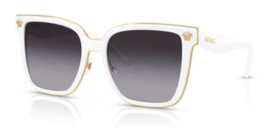 Gafas de sol para mujer Versace 0VE2278D 314/8G blancas/grises degradadas ojo de gato Foto 1 de 4