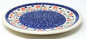 Plato de cena de cerámica polaca 10,75" patrón de pavo real Zaklady Boleslawiec - Imagen 1 de 3
