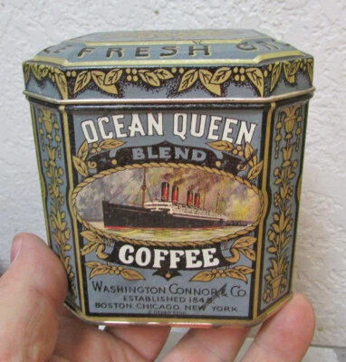 Reproduction Ocean Queen Coffee empty tin, made to be a beautiful decor item - Image 1 of 4