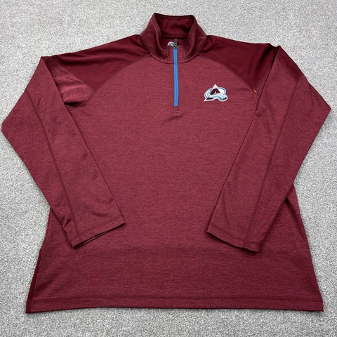 Colorado Avalanche Shirt Men XL Maroon Pullover 1/4 Zip Quick Dry Training Top Cover