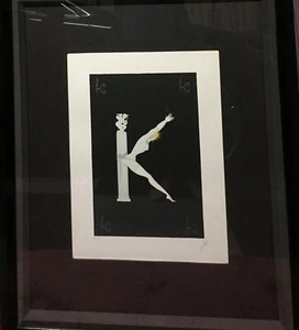 Erte (Romain De Tirtoff) "Alphabet Letter K" Limited Edition Serigraph: EA COA - Picture 1 of 6