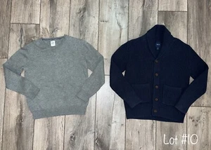$60 Value! Size 8 Big Boys Medium Gap Sweaters Navy Blue & Grey School Uniform - Picture 1 of 5