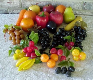 Vintage Plastic Fruit and Vegetable Lot Realistic Artifical Mixed Group - Picture 1 of 6
