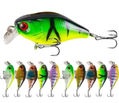 10 PIEZAS Señuelos de Pesca Minnow Crankbait Flotante 4g 4,5 cm Lubina Cebo Duro Artificial Foto 1 de 4