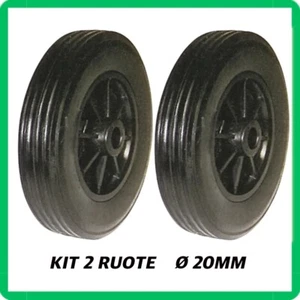 Ruote piene per carriola carrello portapacchi portatutto nuovo Ø foro 20mm 2pz. - Foto 1 di 1
