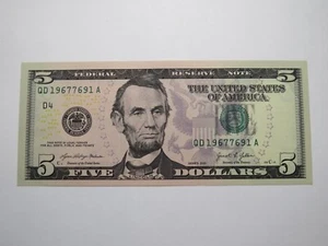 $ 5 2021 Radar Seriennummer Federal Reserve Währung Banknote Rechnung UNC++++ - Bild 1 von 2