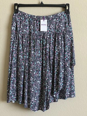 Brora Liberty of London Anthracite Meadow Jersey Floral Skirt New US Size 10 - Image 1 of 4