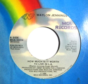 WAYLON JENNINGS * 45 * Is It Worth To Live In L.A. * 1988 * UNPLAYED MINT * NOS - Picture 1 of 1