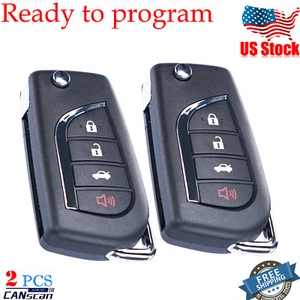 2 Para 2018 2019 2020 2021 2022 2023 Toyota Camry Mando a distancia Llavero HYQ12BFB HChip - Imagen 1 de 5