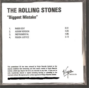 ROLLING STONES "Biggest Mistake" 4 Track UK Acetate Promo CD - Picture 1 of 1