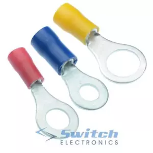 Red / Blue / Yellow Insulated Crimp Ring Terminal Connector Electrical Connector - Picture 1 of 2