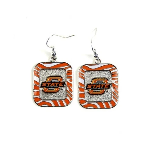 Oklahoma State Cowboys NCAA Zebra Style Dangle Earrings Cover