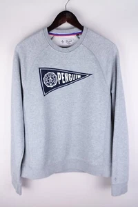 Penguin Men Sweatshirt Casual Grey Pullover Cotton Blend size S - Picture 1 of 7