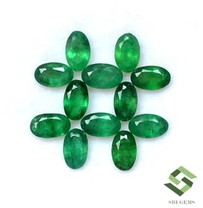 5x3 mm Natural Emerald Oval Cut Lot 15 Pcs 3.47 CTS Untreated Loose Gemstones - Picture 1 of 8