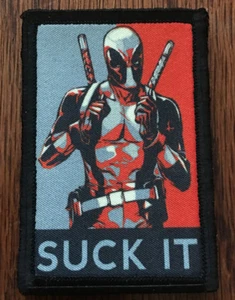 Deadpool Suck It Moral Parche Táctico EJÉRCITO Gancho Militar EE. UU. Insignia Bandera - Imagen 1 de 23
