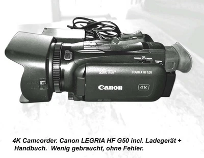 Canon Legria HF G50 Ultra HD 4K Camcorder, gebraucht wie neu - Bild 1 von 2