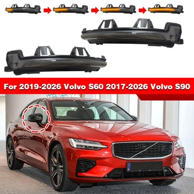 Par de indicadores dinámicos de señal de giro de espejo retrovisor lateral para Volvo S60 2019-2026 Foto 1 de 4