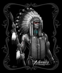 Plush Queen Size Native American Blanket - Extremely Soft - Warrior - Picture 1 of 3