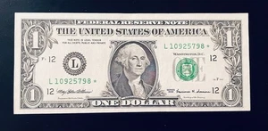 US 1999 $1 One Dollar Bill Series # L10925798*  Star Note San Francisco CA UNC - Picture 1 of 3