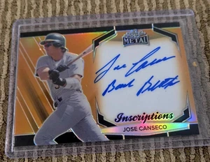 Jose Canseco 2025 Leaf Metal Signature Series Inscriptions Auto #99/100 Bash Bro - Picture 1 of 4