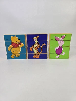 Lote de 3 bloques apilables vintage de Disney WINNIE THE POOH PIGLET TIGGER Foto 1 de 4