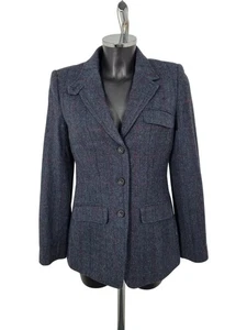 Crew Clothing Co Woll Tweed Sakko Blazer Größe 10 UK Karomuster - Bild 1 von 7