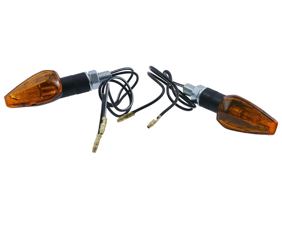 Blinker PEAK Paar Motorrad, schwarz, Glas gelb, kurzer Stiel, 21W Halogen - Bild 1 von 1