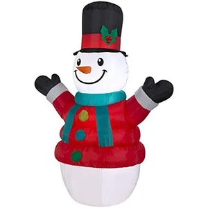 Christmas Inflatable 7' Puffy Parka Snowman | Airblown Inflatable - Picture 1 of 4