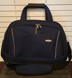 New Samsonite Blue Soft Side Carry-On Bag Shoulder Strap 17X12x9 Brifcase Laptop - Picture 1 of 3