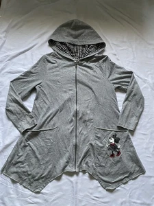 Pañuelo columpio Minnie Mouse de los parques de Disney cremallera sudadera con capucha chaqueta grande gris para mujer - Imagen 1 de 6