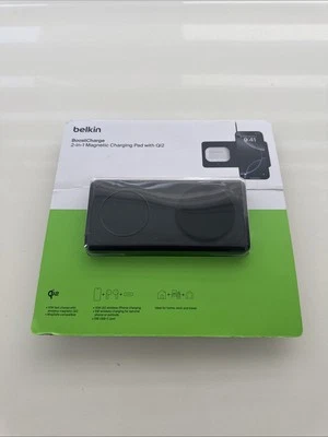 Belkin BoostCharge Pro 2-in-1 Magnetic Wireless Charging Pad with Qi2 15W Black - Image 1 of 2