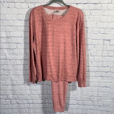 Conjunto de pantalón para dormir Natori para mujer sudadera rosa talla L ropa de descanso suave acogedor cuello redondo Foto 1 de 4