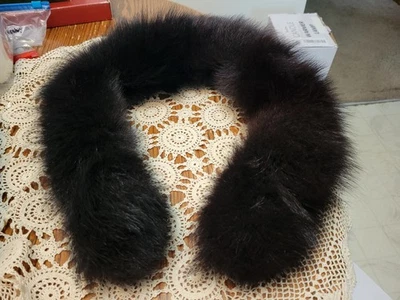 Genuine Fox Fur Collar Piece 31 in.  BLACK - Image 1 of 3