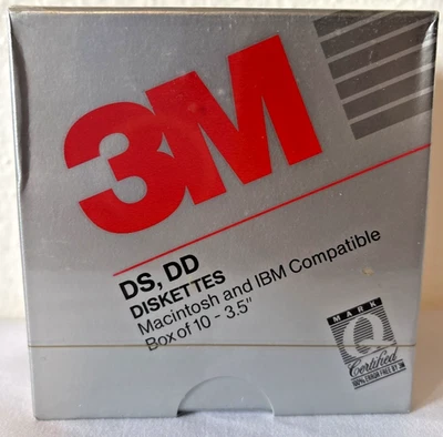 NEW SEALED 3M DS, DD 3.5" DISKETTES, PACKAGE OF 10 - Image 1 of 4