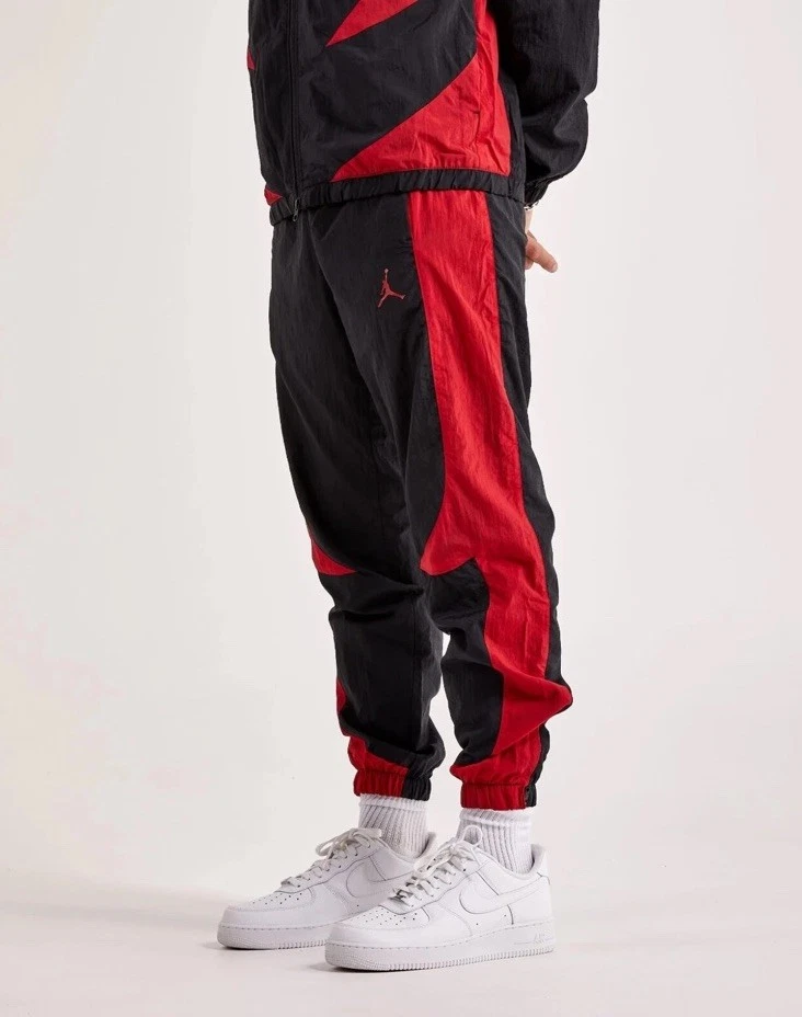Nike Jordan Jumpman Warm Up Windbreaker Pants Black & Red DX9373-013 Sz XL