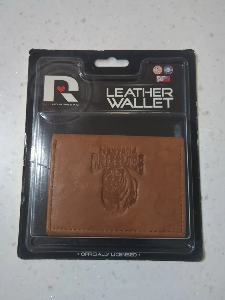 Rico Industries Montana Grizzlies UM Laser Engraved Leather Wallet Camel Brown - Image 1 of 4
