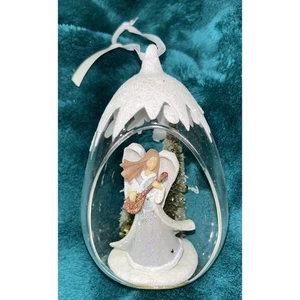 Foundations Enesco Karen Hahn Ornament Engel im Glas Schneekugel eiförmig 2008 - Bild 1 von 7