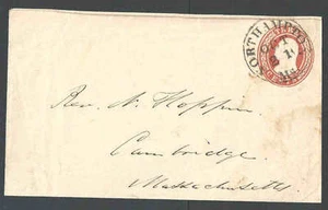 1853 U3 Used Entire 3c Red On White Die 2 Northampton Ma Cancel - Picture 1 of 1