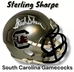 MINI CASCO STERLING SHARPE AUTOGRAFIADO FIRMADO SOUTH CAROLINA GAMECOCKS CON CERTIFICADO DE AUTENTICIDAD - Imagen 1 de 7