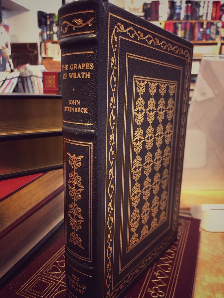 Franklin Library The Grapes of Wrath Steinbeck Leather Best-Loved Books Foto 1 de 1