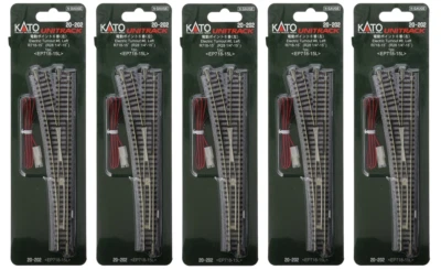 Kato 20-202 N Scale Unitrack Electric Turnout #6 Left Hand Set of 5 New - Image 1 of 4