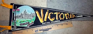 Victoria Columbia Británica Canadá, banderín de fieltro vintage 17 x 6 pulgadas, Parlamento - Imagen 1 de 3