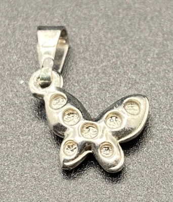 CIONDOLO FARFALLINA MISURA 1,2X1 cm IN METALLO COLOR ARGENTO - Immagine 1 di 4