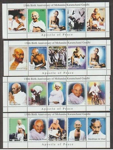 Gandhi Label stamps Block of 5 x5 - Picture 1 of 2