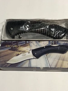 Lock Blade Pocket Knife Stainless 4.5” Folded 7.5” Overall Tacforce Black Handle - Picture 1 of 5