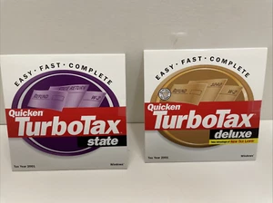 2001 TurboTax Deluxe & State Multi-State 2 CD Discs Only Taxes - Picture 1 of 1
