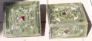 2x ofen kachel gründerzeit / jugendstil verziert alt antik top vintage deko ecke - Bild 1 von 15