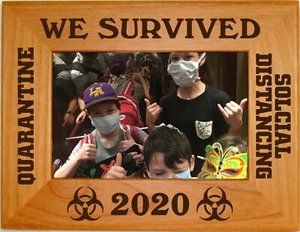 Quarantine 2020 - Personalized Wood Picture Frames - Social Distancing Memories - Picture 1 of 15